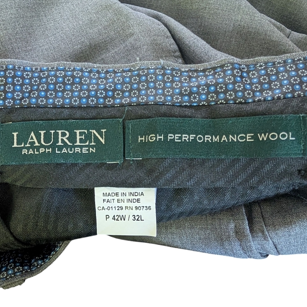 Lauren Ralph Lauren Charcoal Dress Pants 42W/32L - Picture 2 of 4